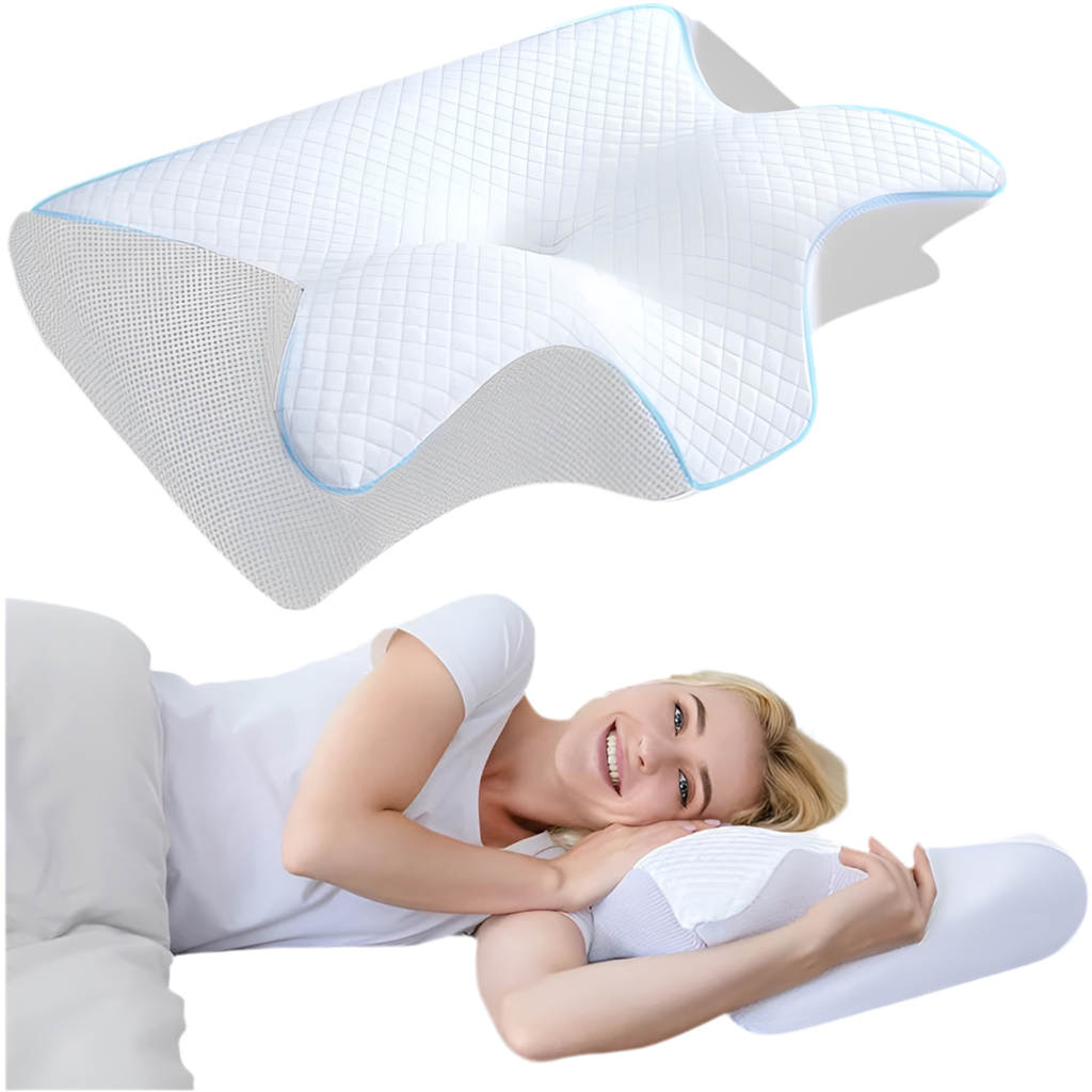 New Memory Foam Cervical Pillow, 2 in 1 Ergonomic Contour Orthopedic Pillow for Neck Pain, Contoured Support Pillows,Neck Pillow